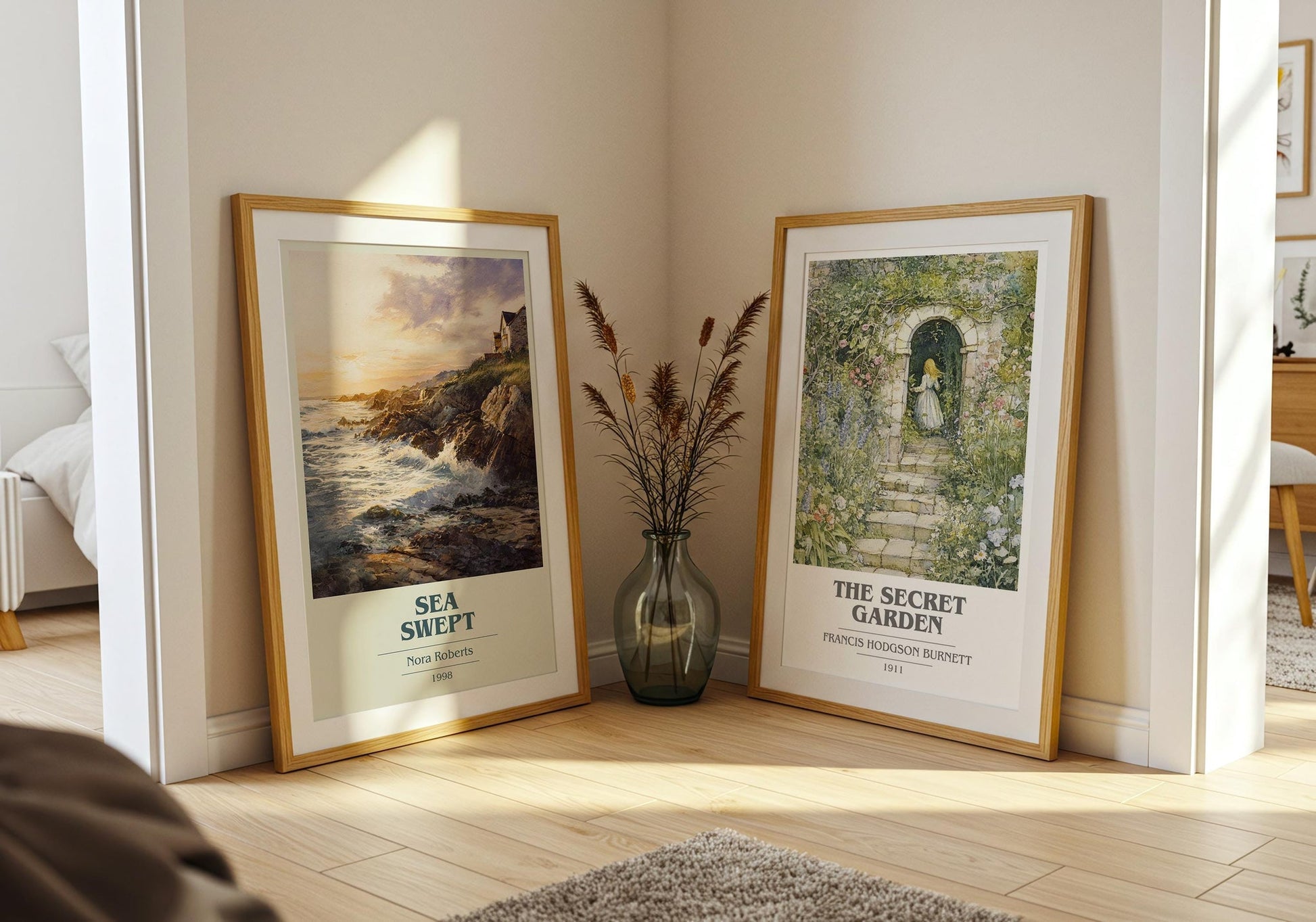 Sea Swept book cover poster paired in gallery wall – literary art prints
