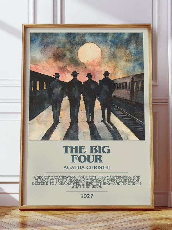 The Big Four bookish print in frame leaning in hallway – mystery wall art