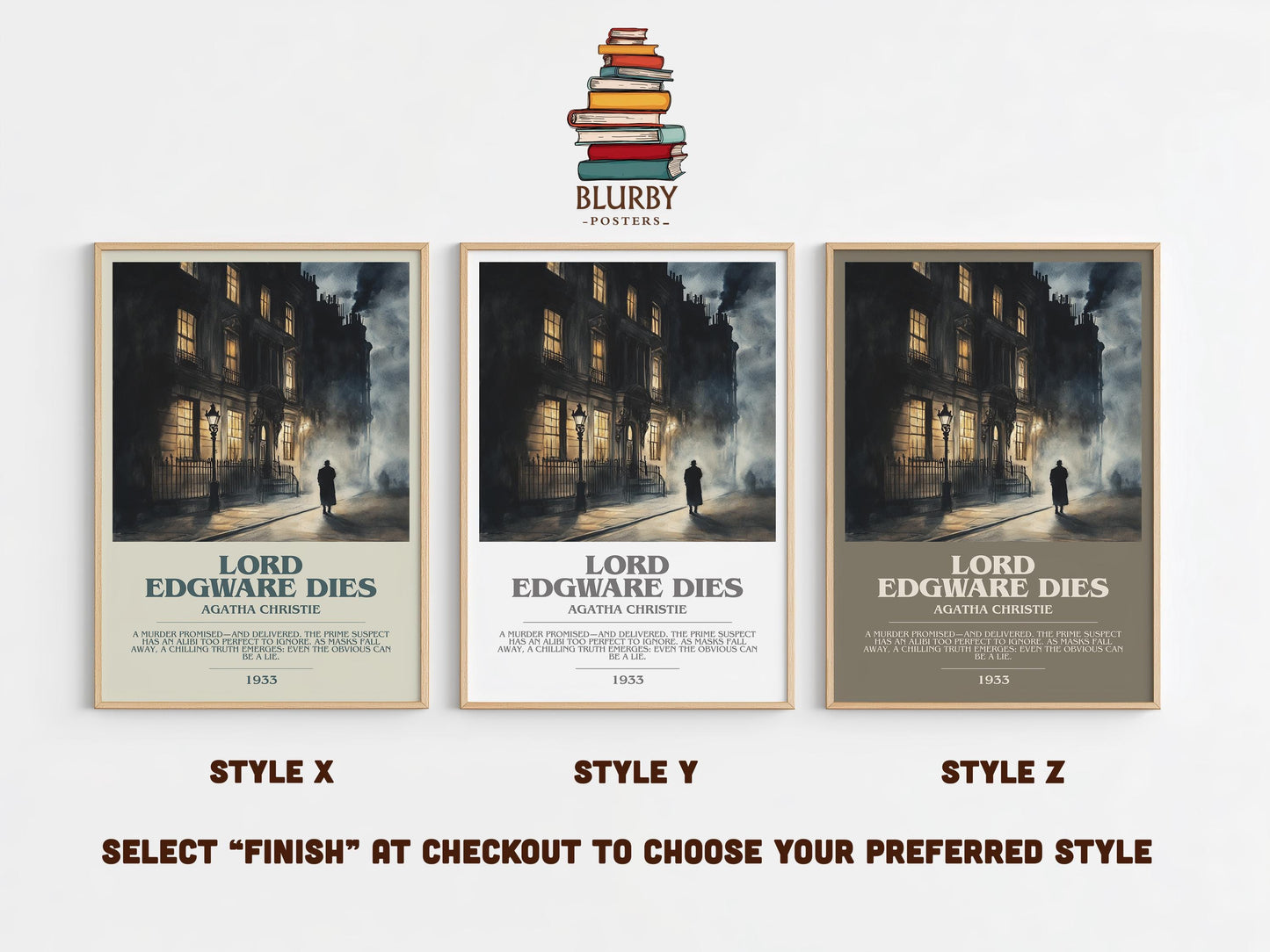 Lord Edgware Dies by Agatha Christie | Descriptive Modern Book Art | Poster