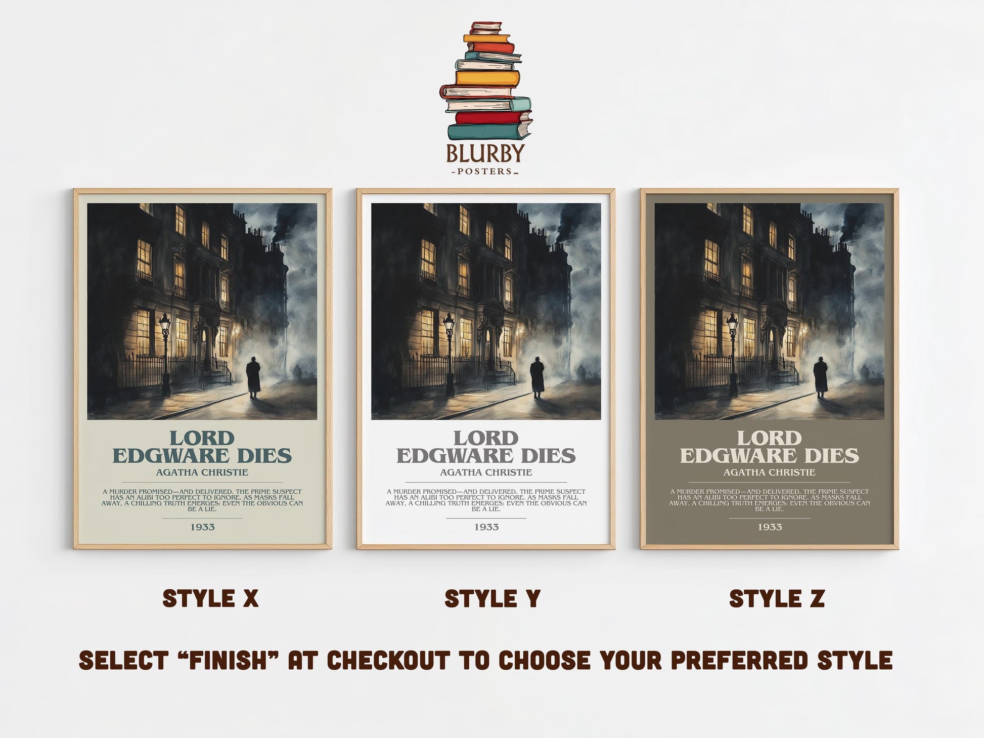 Lord Edgware Dies by Agatha Christie | Descriptive Modern Book Art | Poster