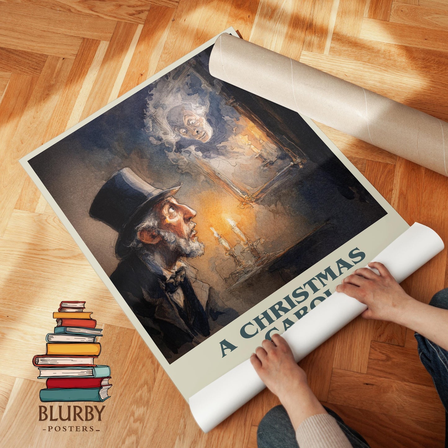 A Christmas Carol book cover poster paired in gallery wall – literary art prints