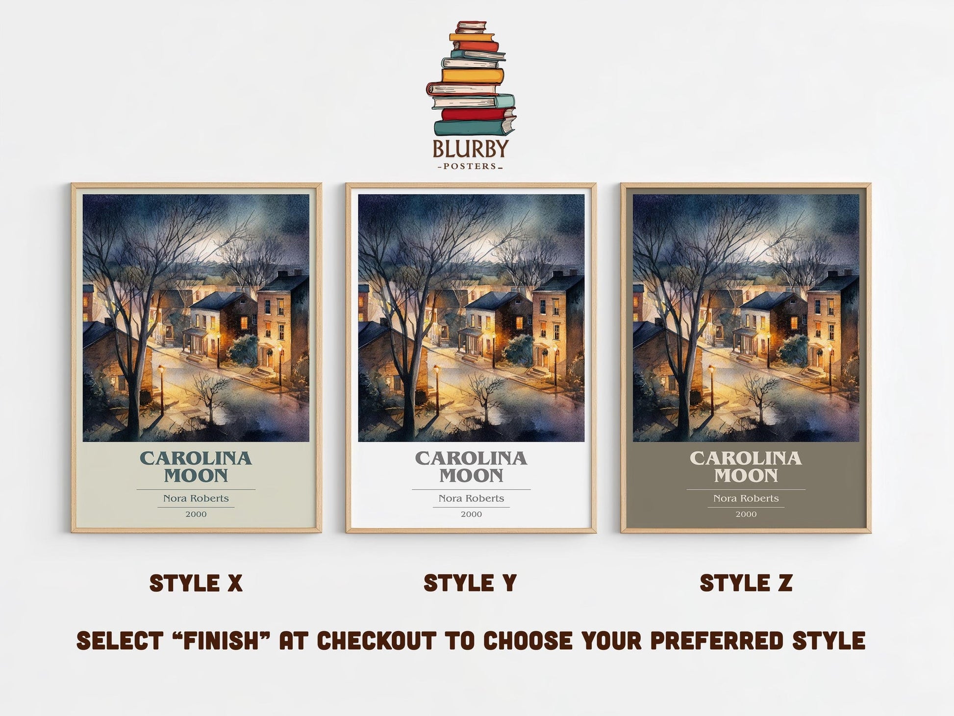 Carolina Moon book cover poster colour and style options – Nora Roberts book art