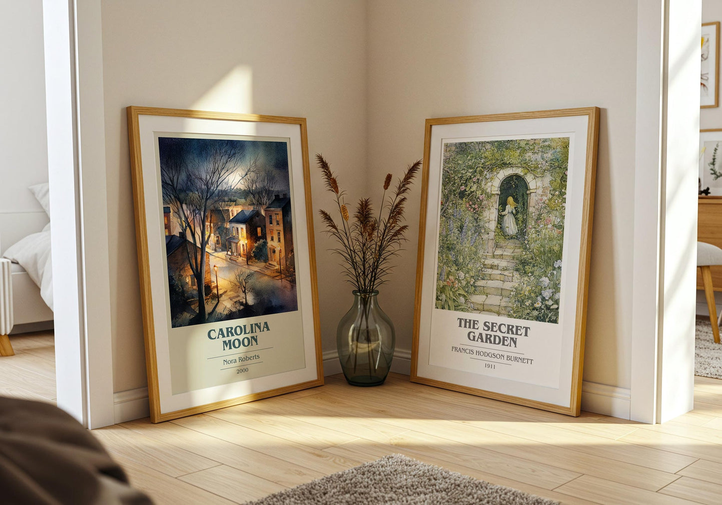 Carolina Moon book cover poster paired in gallery wall – literary art prints