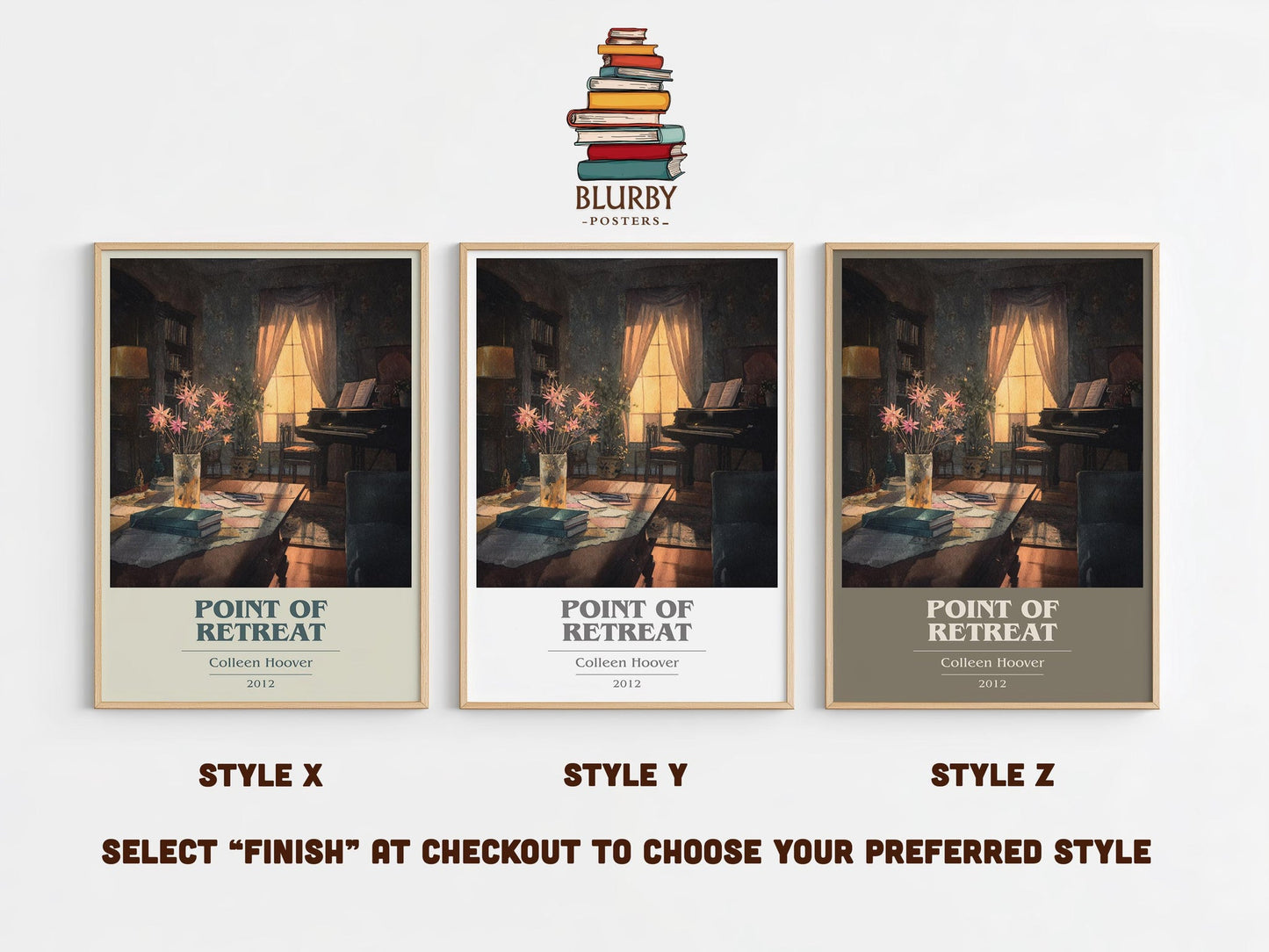 Point Of Retreat book cover print in frame leaning in hallway – romance wall art