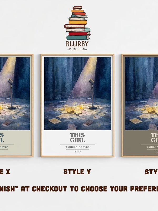 This Girl book cover print in frame leaning in hallway – romance wall art