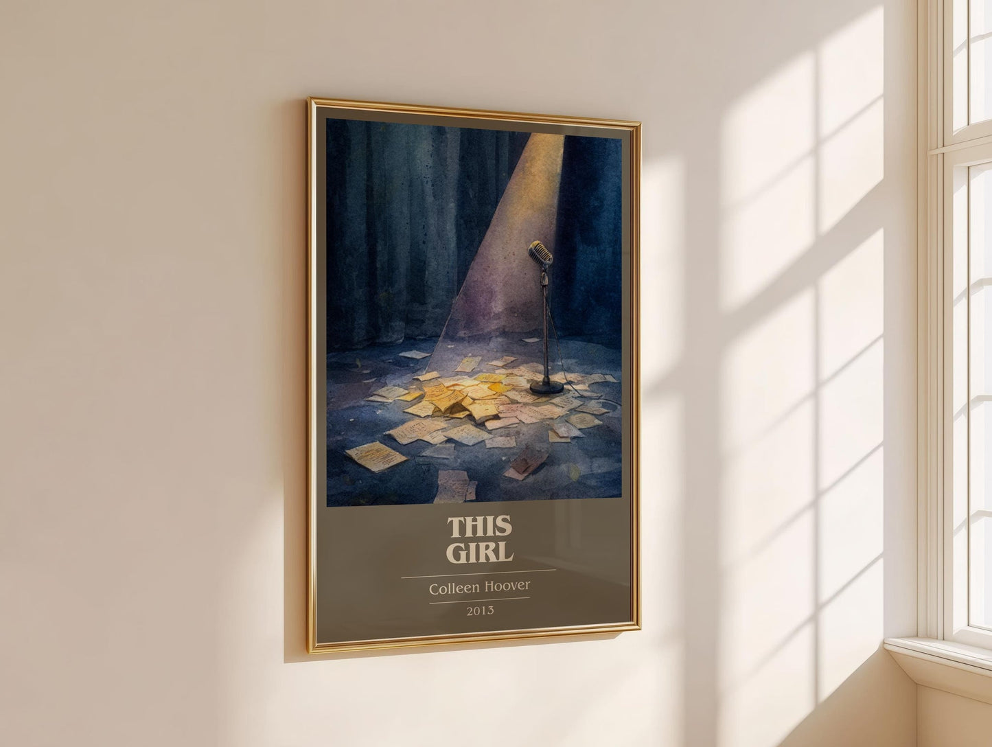 This Girl book cover print framed by window – literary home decor