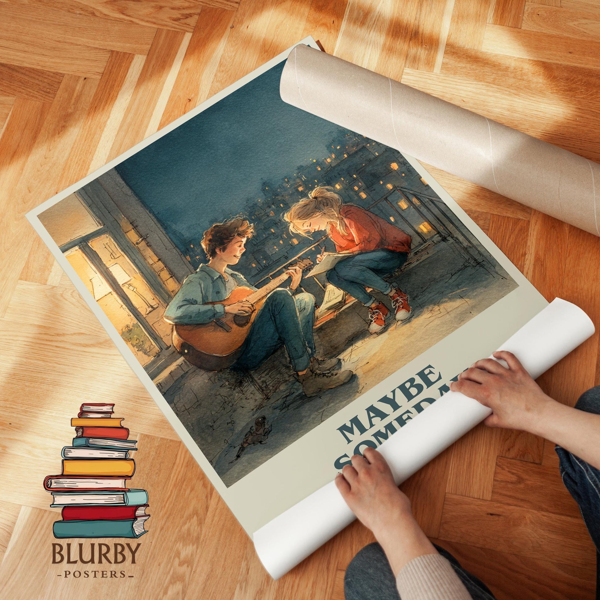 Maybe Someday book poster packaging – museum-quality print rolled in protective tube