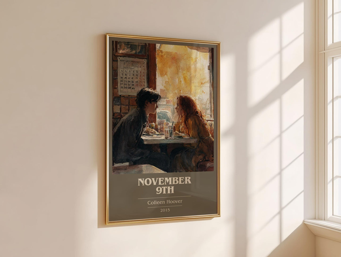 November 9 book cover book poster framed on wall – romance wall art