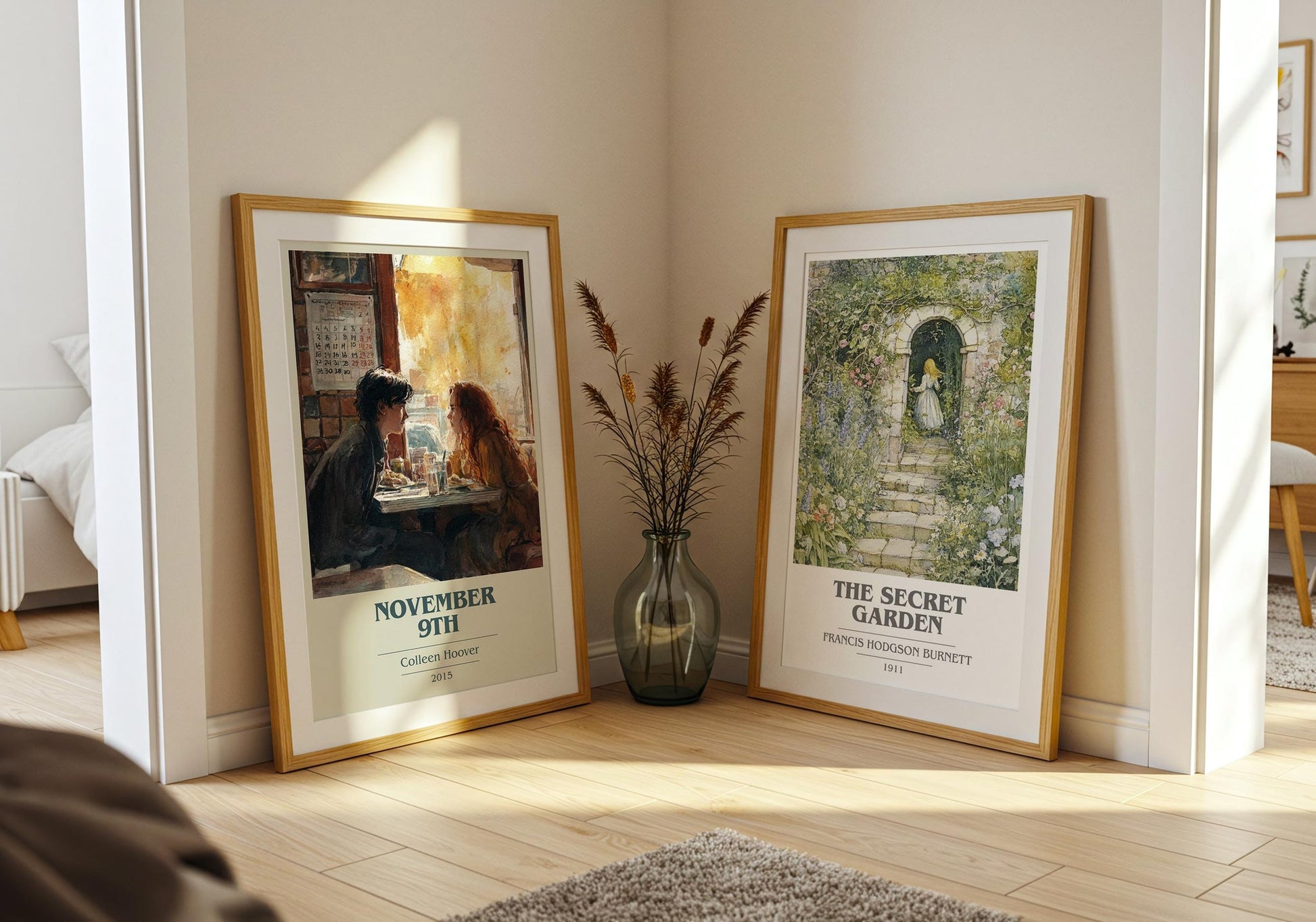November 9 book cover poster paired in gallery wall – literary art prints