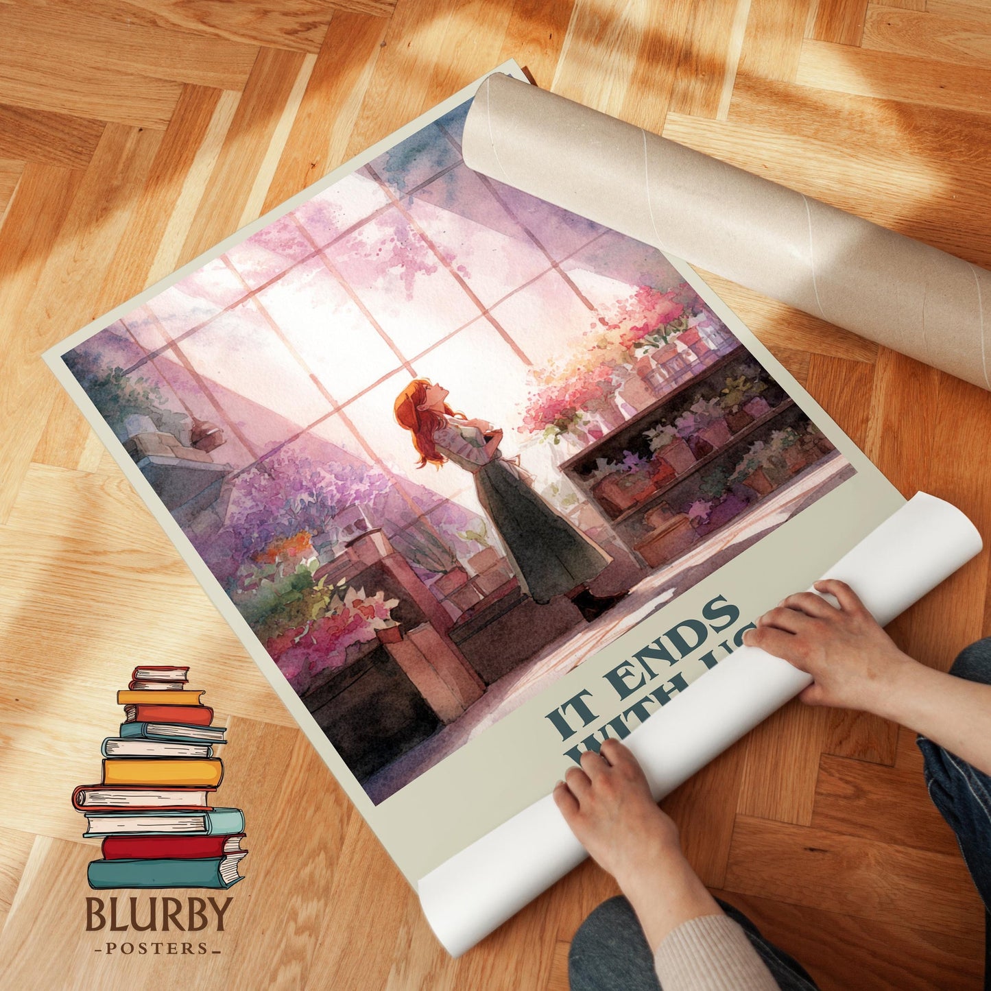It Ends with Us book poster packaging – museum-quality print rolled in protective tube