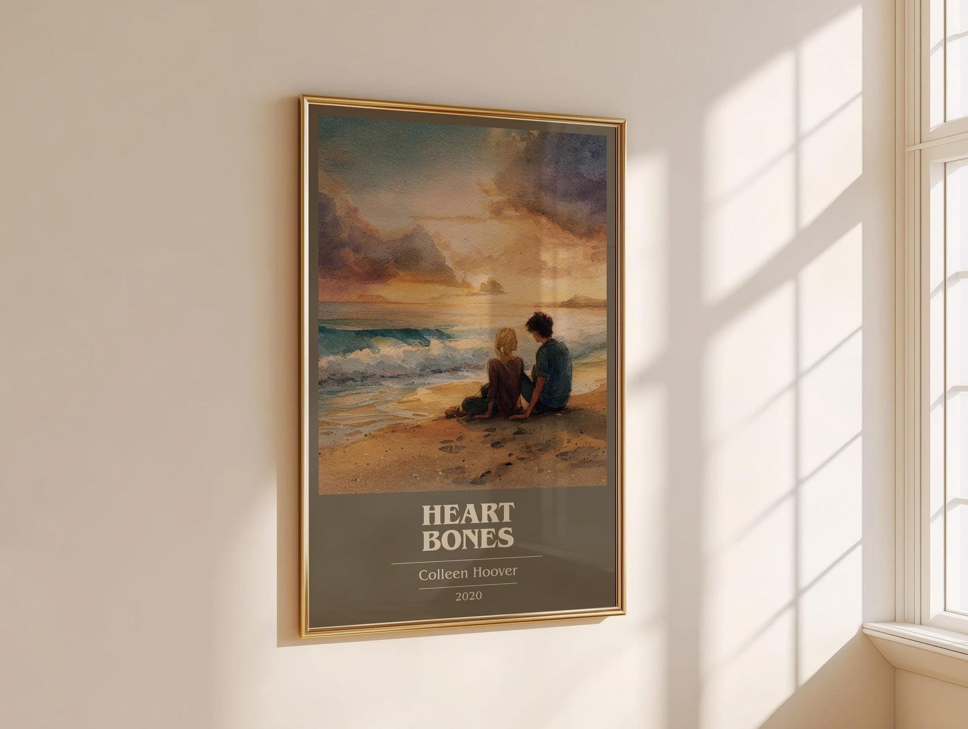 Heart Bones book cover book poster framed on wall – romance wall art