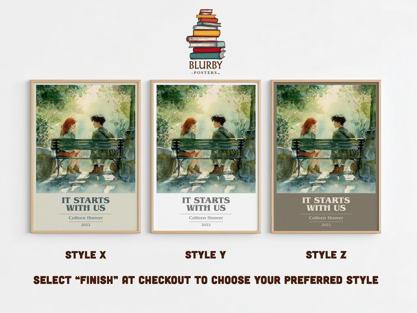 It Starts With Us book cover poster colour and style options – Colleen Hoover book art