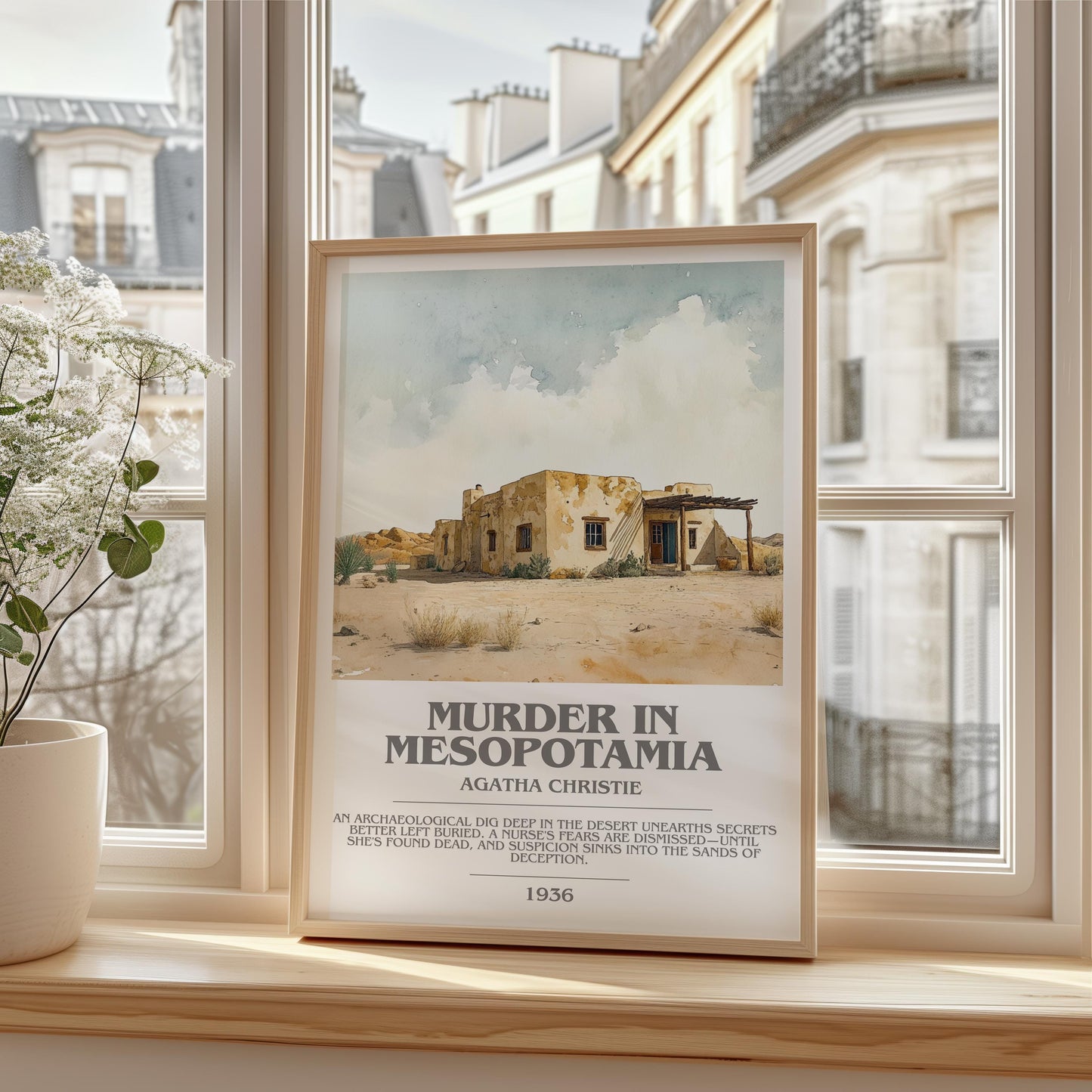 Muder In Mesopotamia by Agatha Christie | Descriptive Modern Book Art | Poster