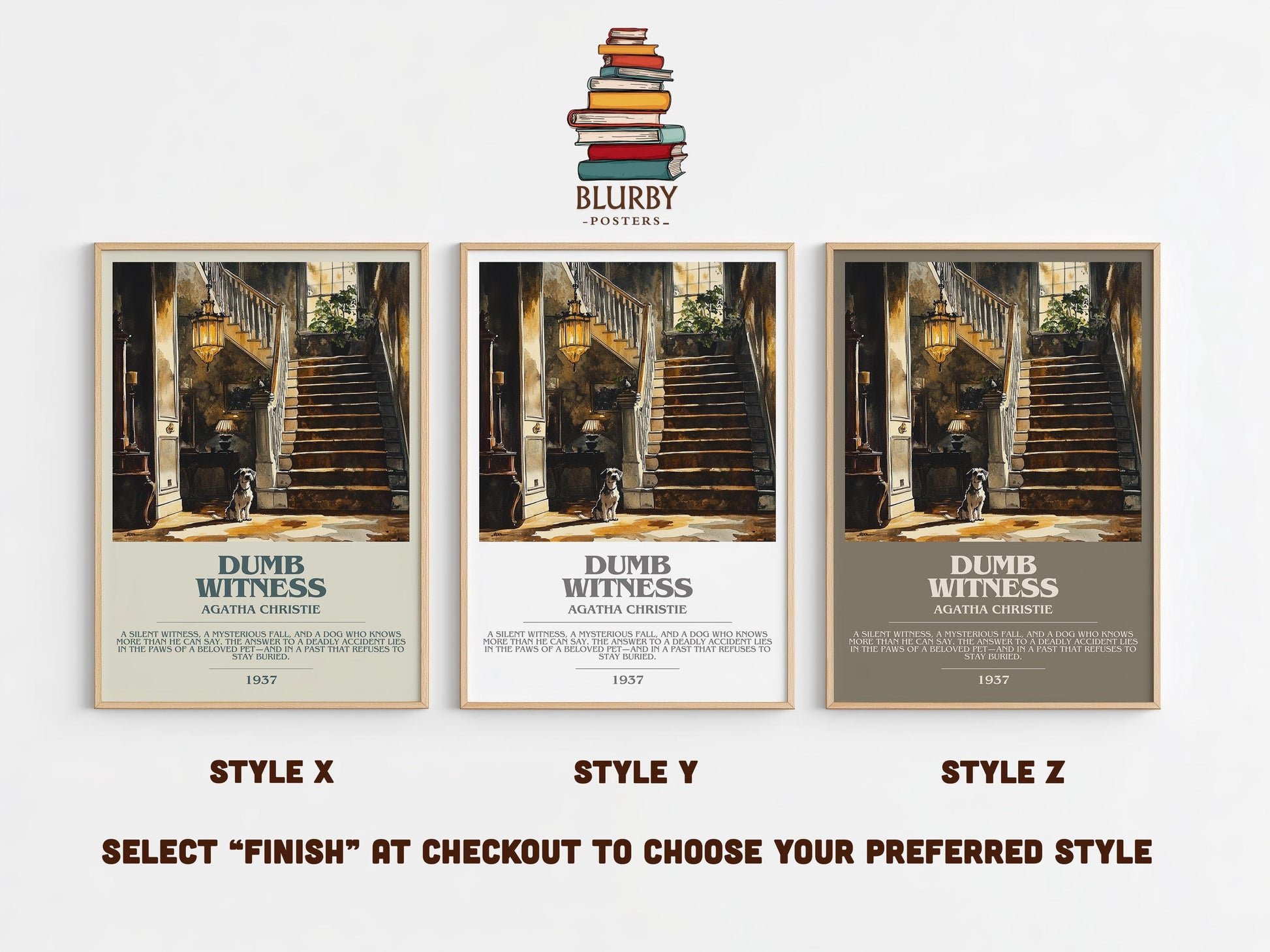 Dumb Witness by Agatha Christie | Descriptive Modern Book Art | Poster