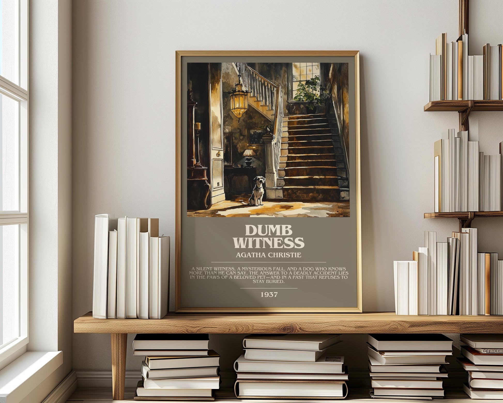 Dumb Witness by Agatha Christie | Descriptive Modern Book Art | Poster
