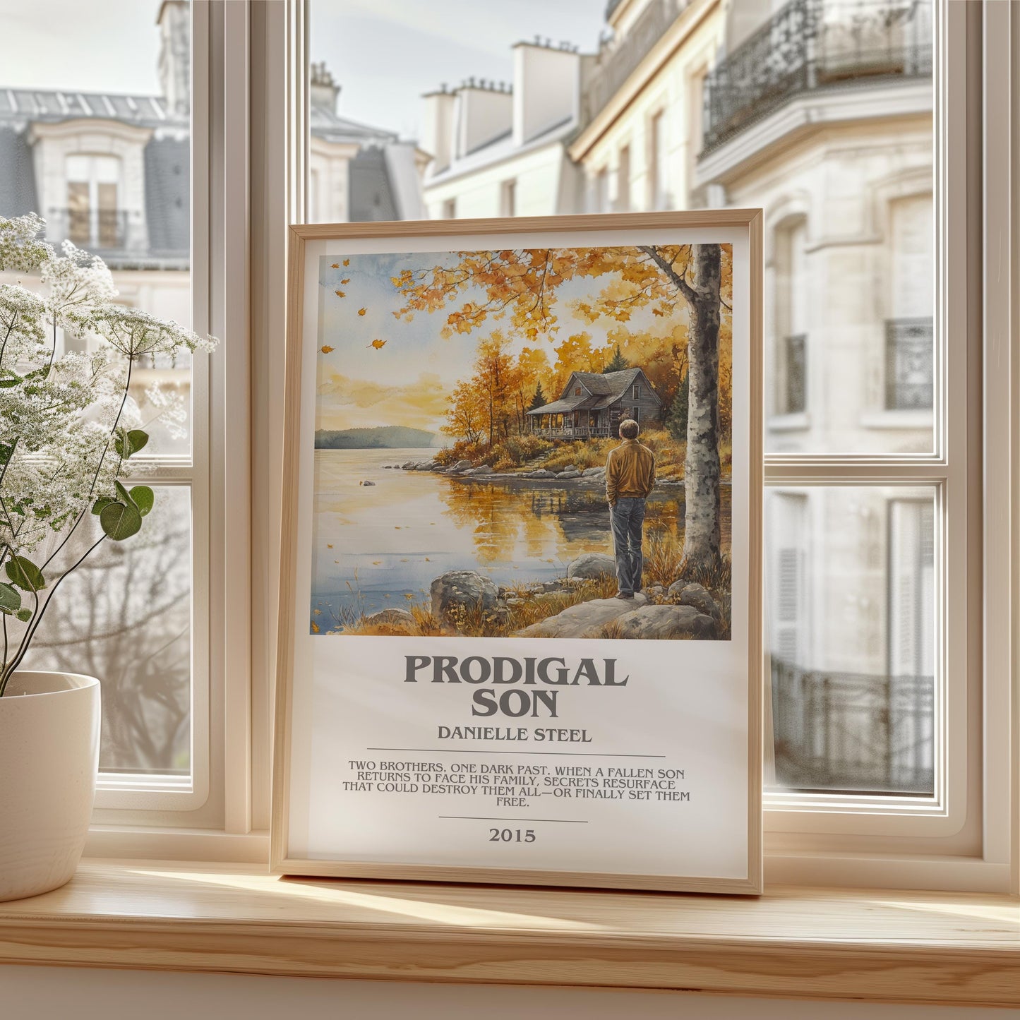 Prodigal Son bookish print framed by window – literary home decor