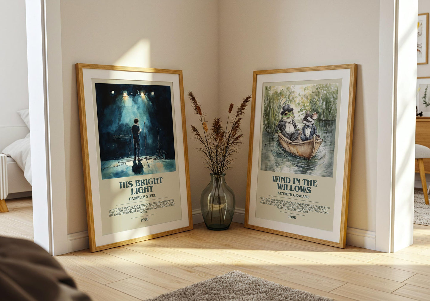 His Bright Light bookish poster paired in gallery wall – literary art prints