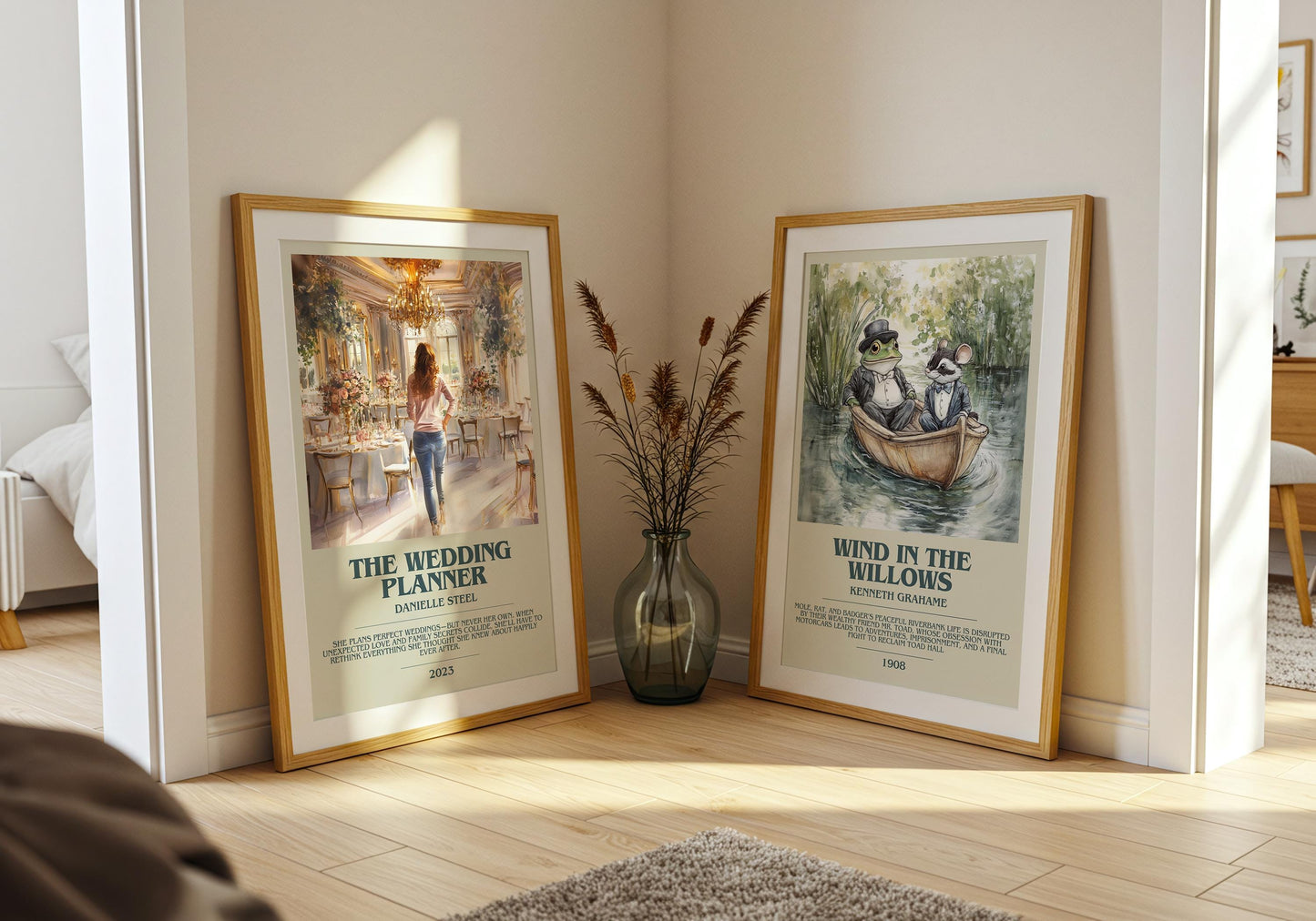 The Wedding Planner bookish poster paired in gallery wall – literary art prints