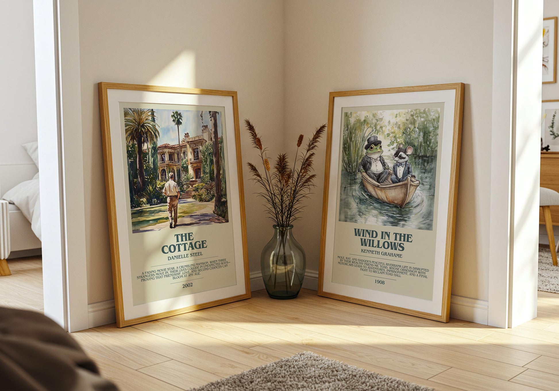 The Cottage bookish poster paired in gallery wall – literary art prints