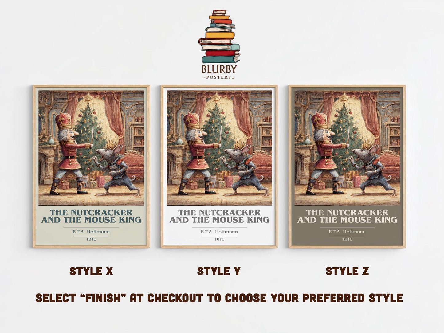 Nutcracker and the Mouse King book cover poster colour and style options – E. T. A. Hoffmann book art