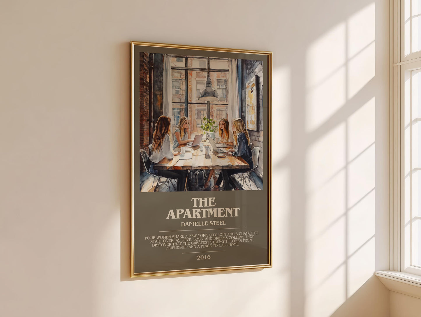 The Apartment bookish print on bookshelf – Danielle Steel fan gift