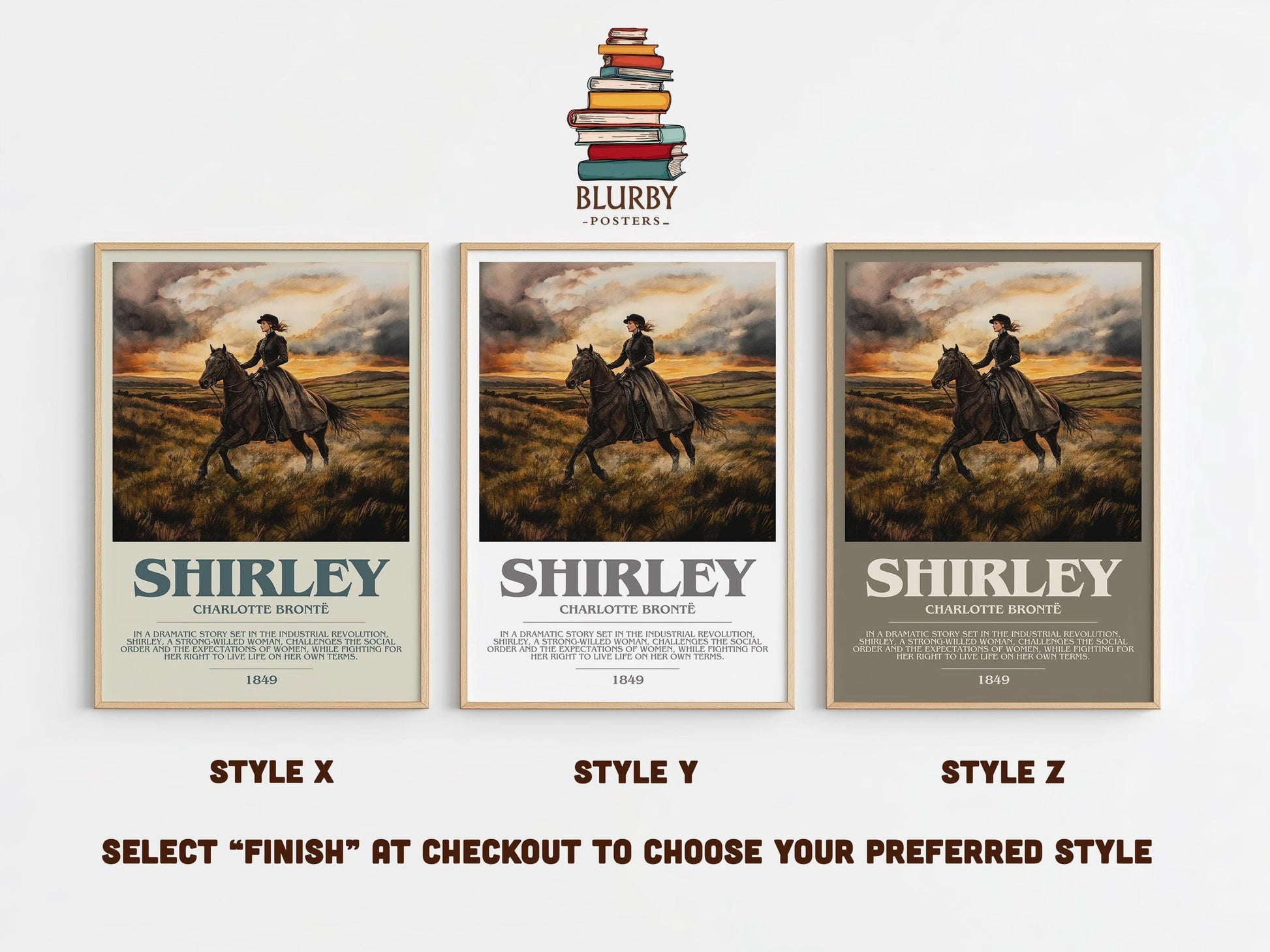 Shirley bookish print framed by window – literary home decor