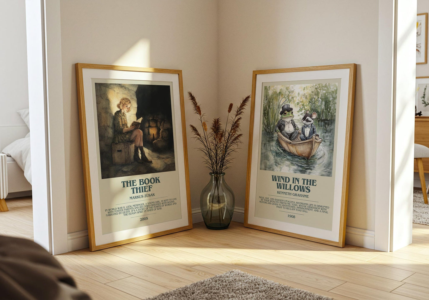 The Book Thief bookish poster paired in gallery wall – literary art prints