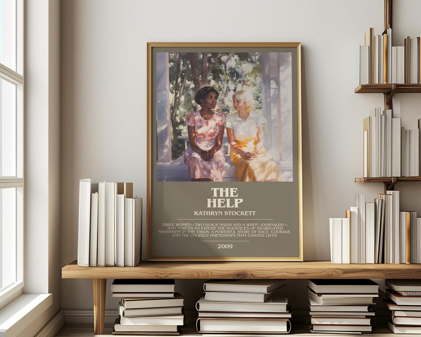 The Help bookish print on bookshelf – Kathryn Stockett fan gift