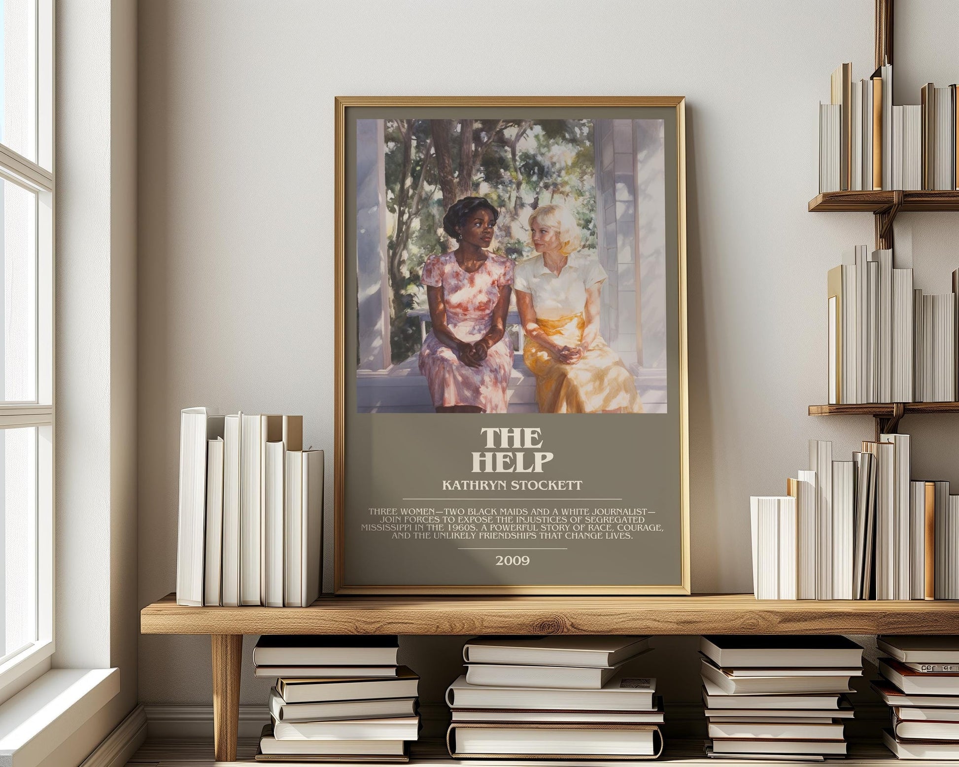 The Help bookish print on bookshelf – Kathryn Stockett fan gift