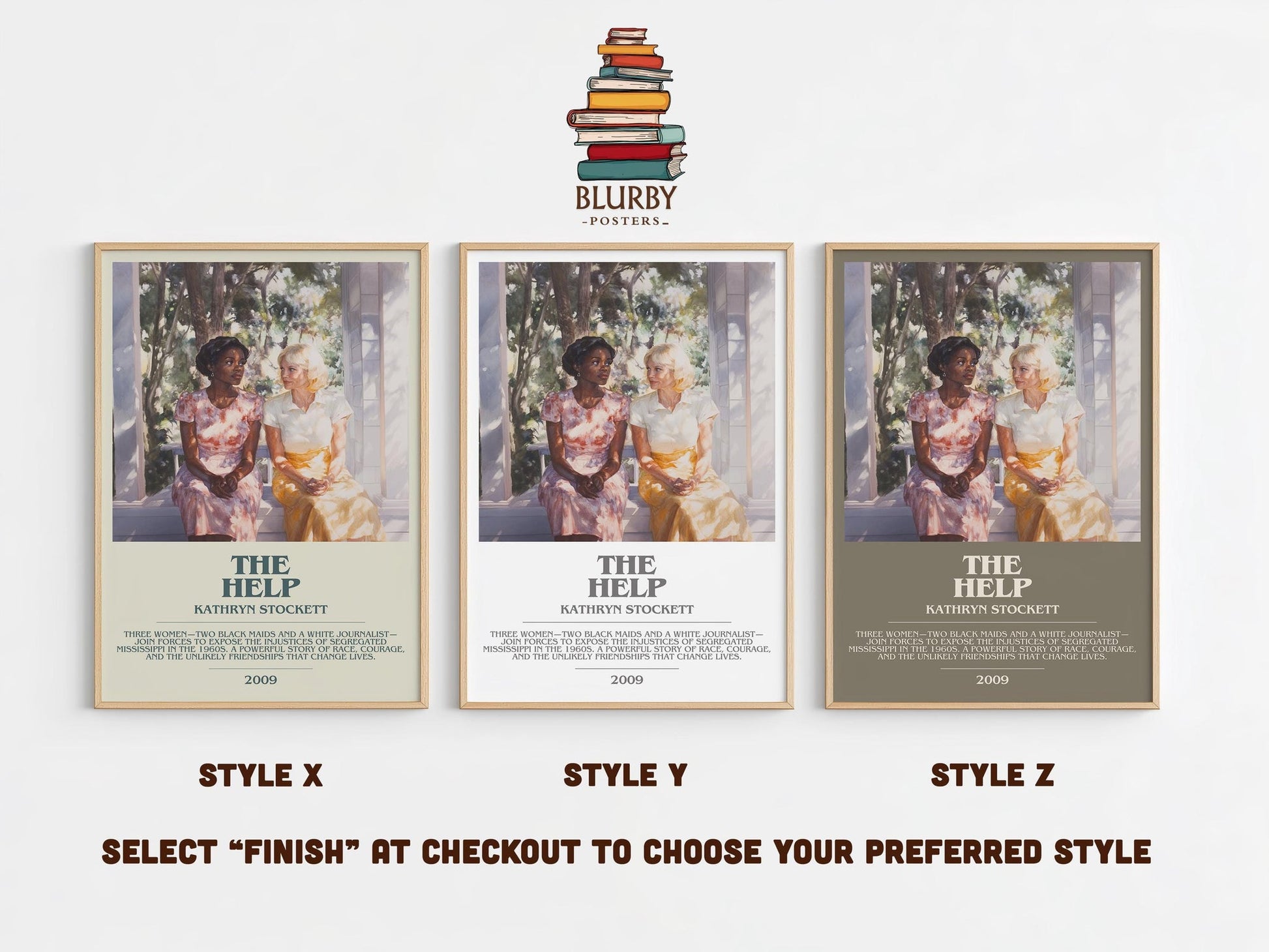 The Help bookish poster colour and style options – Kathryn Stockett book art