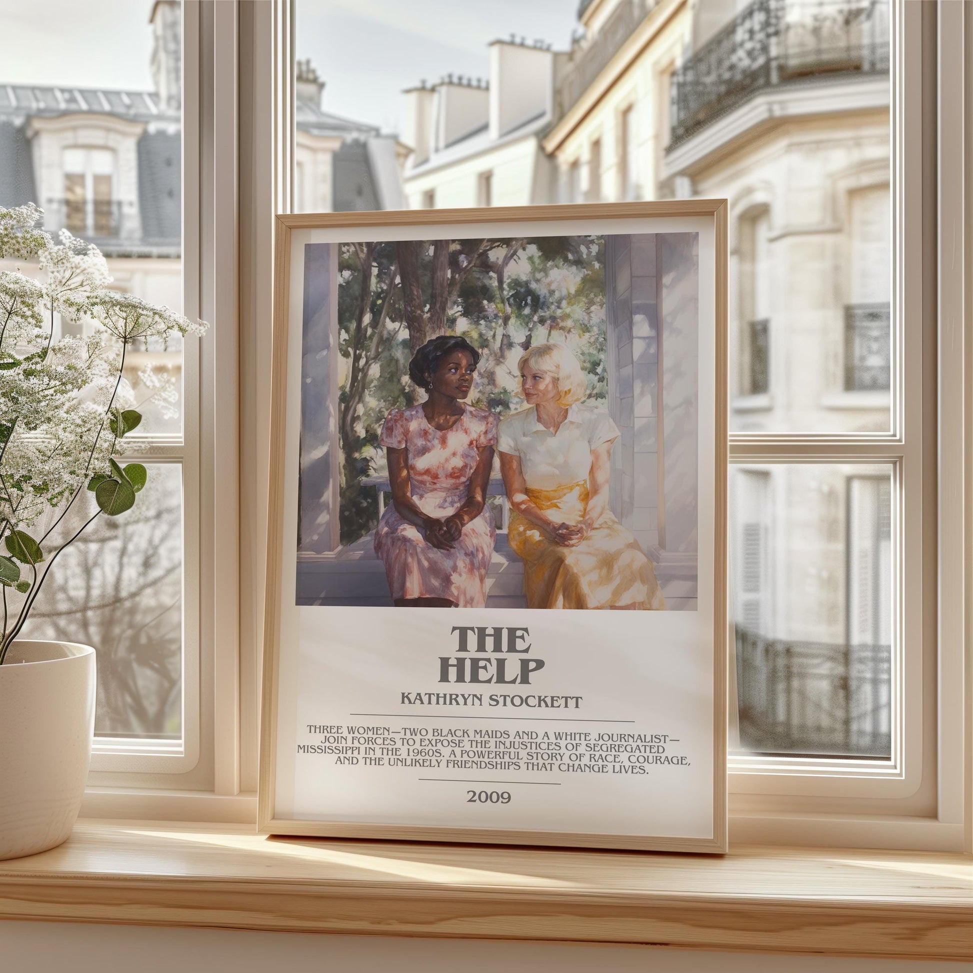 The Help bookish print framed by window – literary home decor