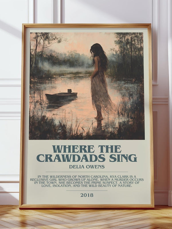 Where the Crawdads Sing bookish print in frame leaning in hallway – historical fiction wall art