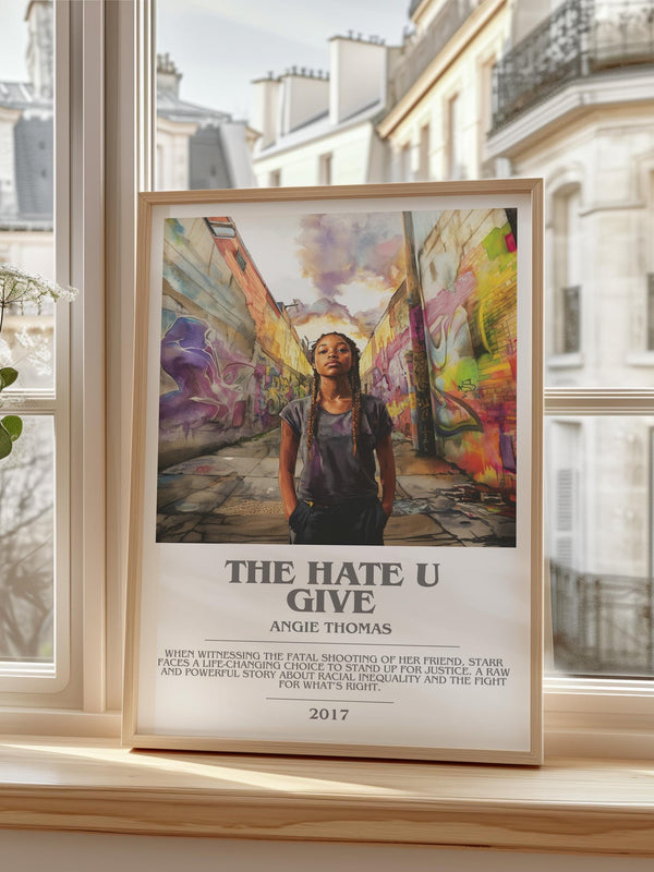 The Hate U Give bookish print framed by window – literary home decor