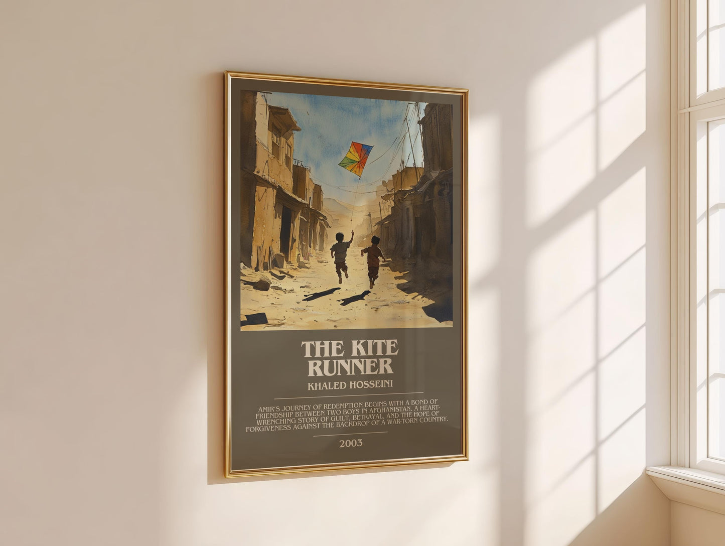 The Kite Runner bookish book poster framed on wall – literary fiction wall art