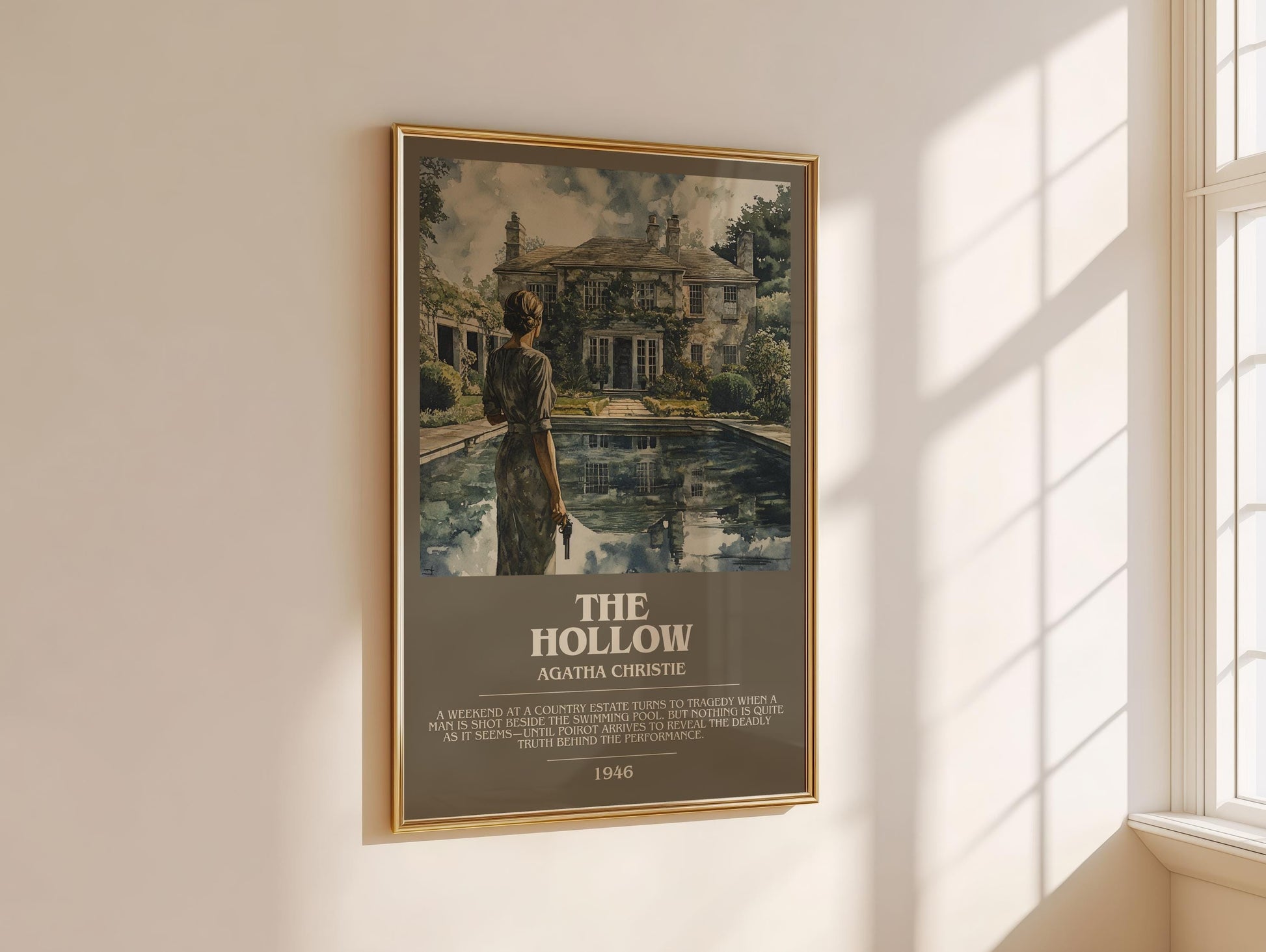 The Hollow bookish book poster framed on wall – mystery wall art