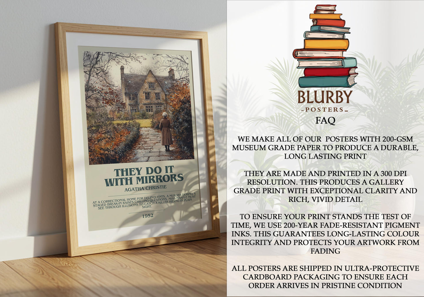 They Do It With Mirrors by Agatha Christie | Descriptive Modern Book Art | Poster