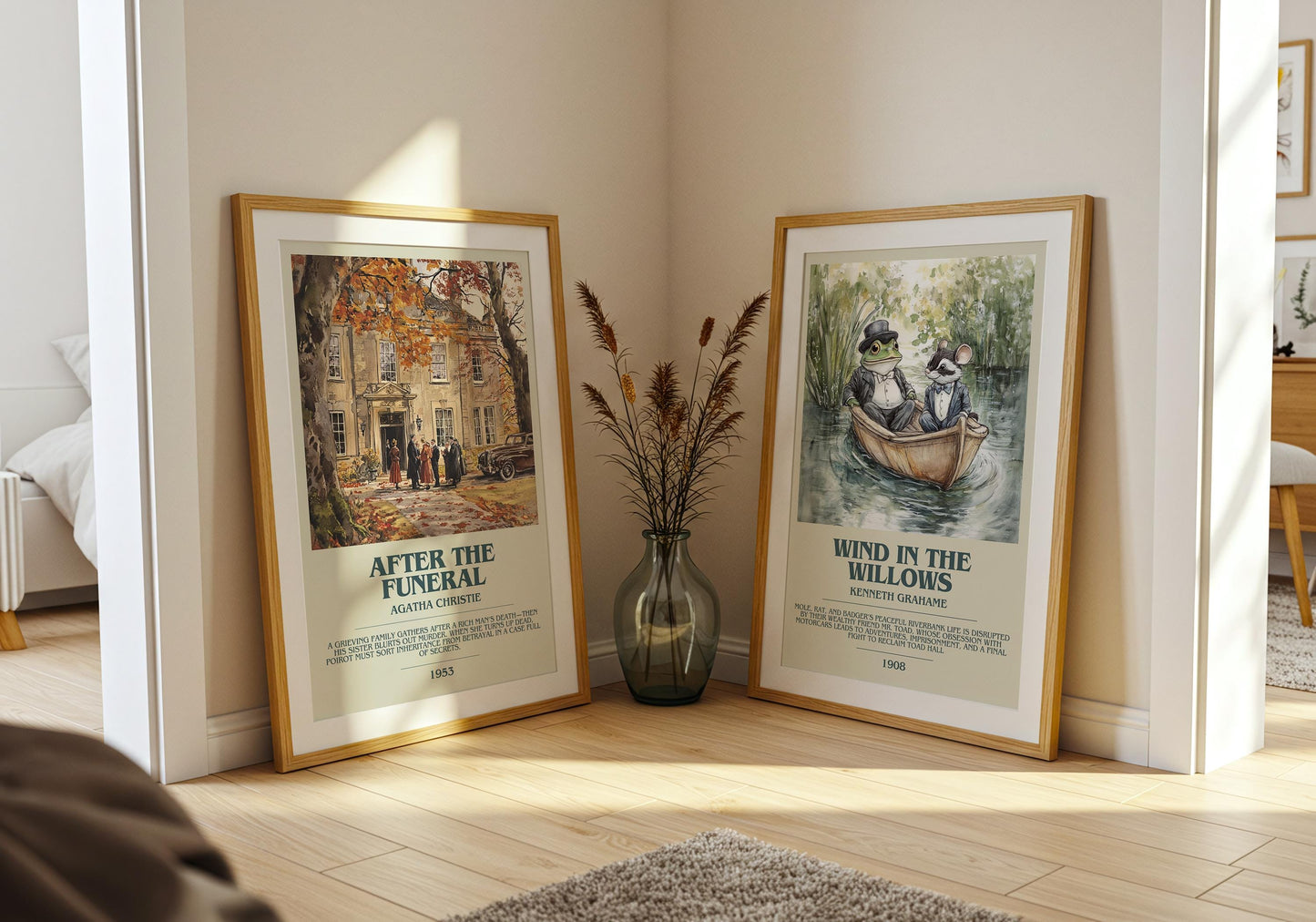 After the Funeral bookish poster paired in gallery wall – literary art prints