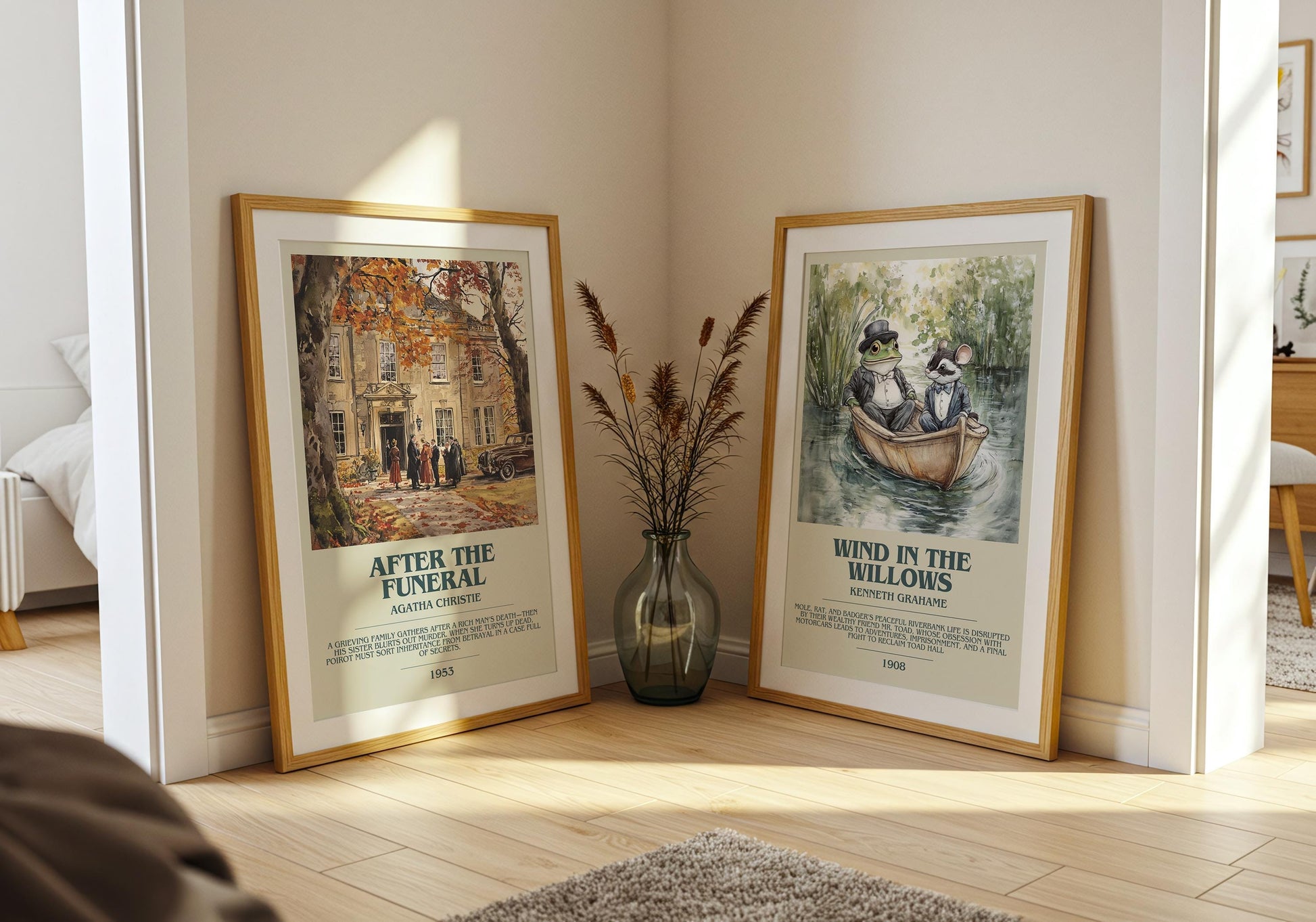 After the Funeral bookish poster paired in gallery wall – literary art prints