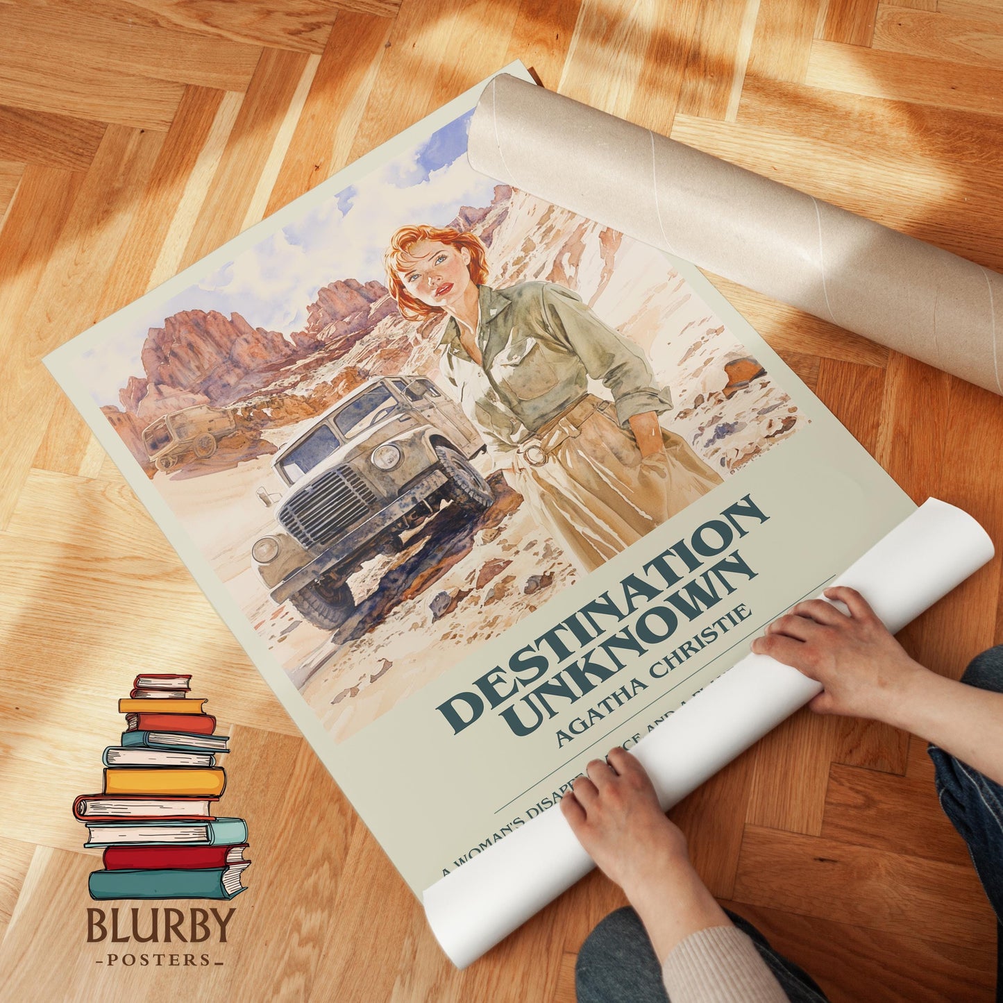 Destination Unknown book poster packaging – museum-quality print rolled in protective tube