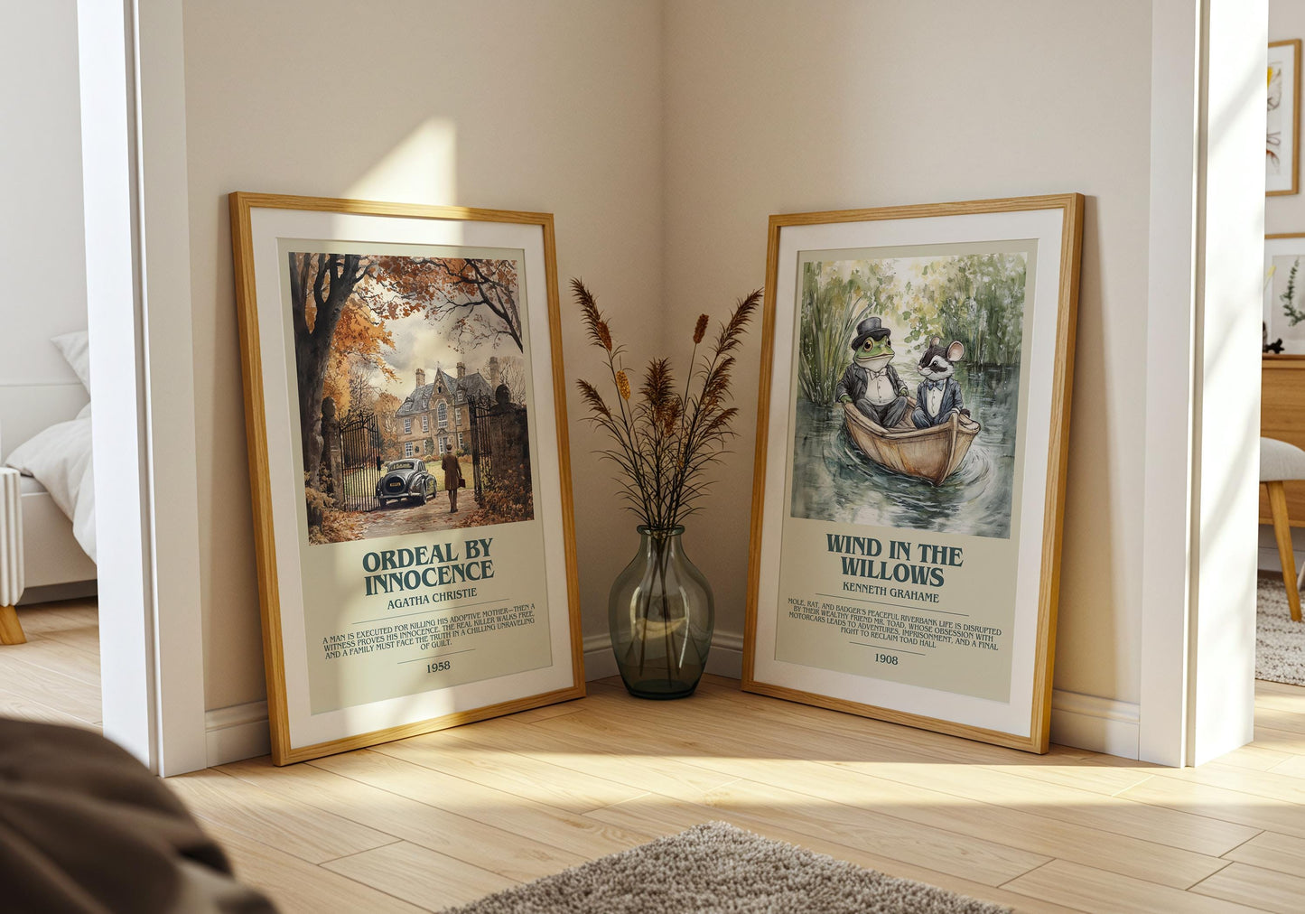 Ordeal by Innocence bookish poster paired in gallery wall – literary art prints