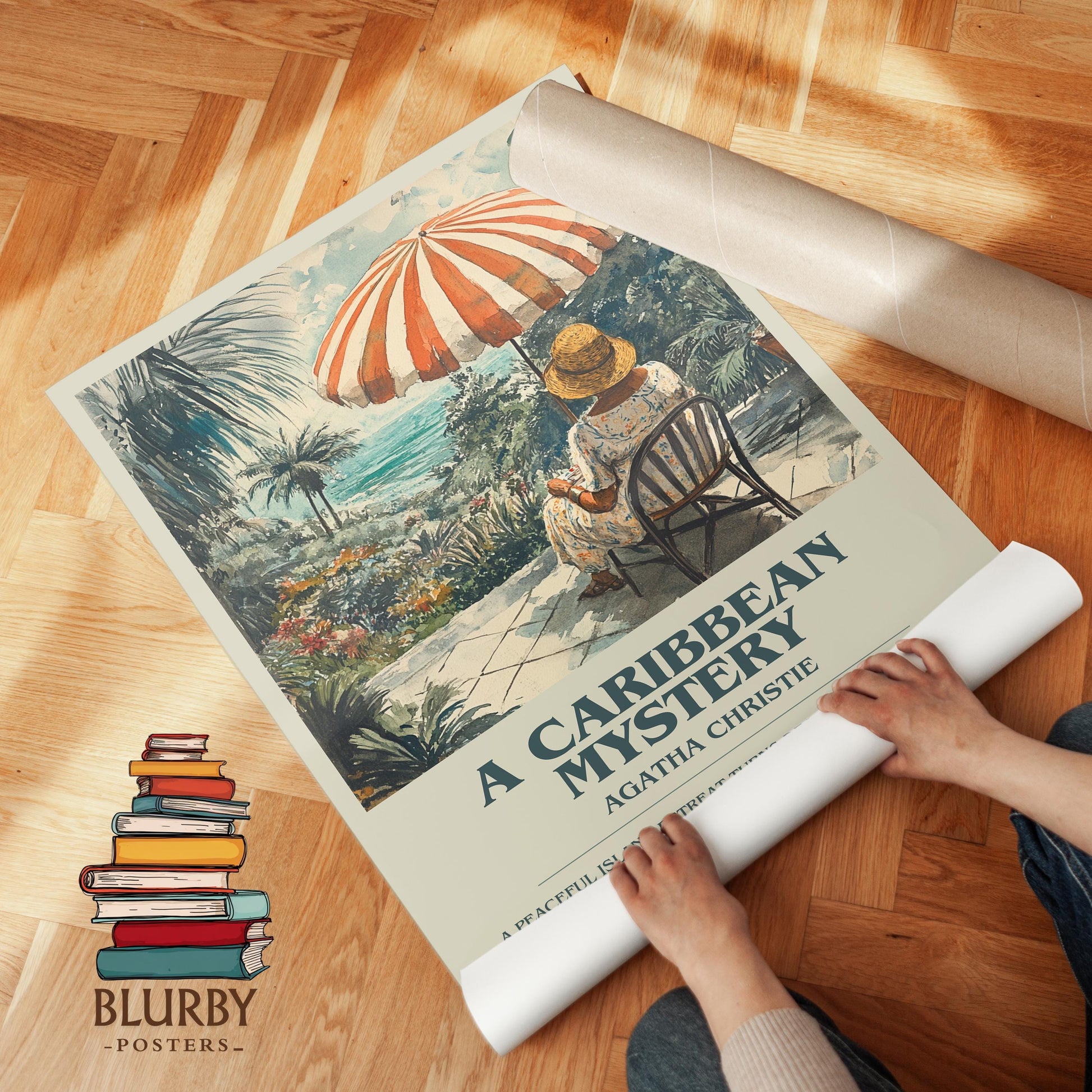A Caribbean Mystery book poster packaging – museum-quality print rolled in protective tube