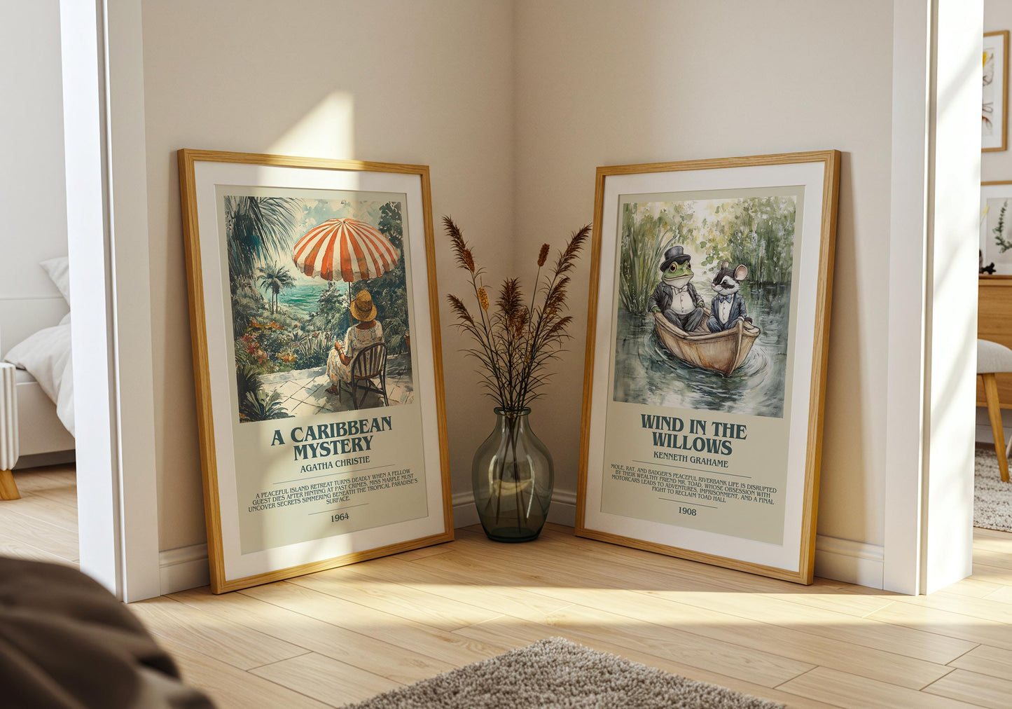 A Caribbean Mystery bookish poster paired in gallery wall – literary art prints