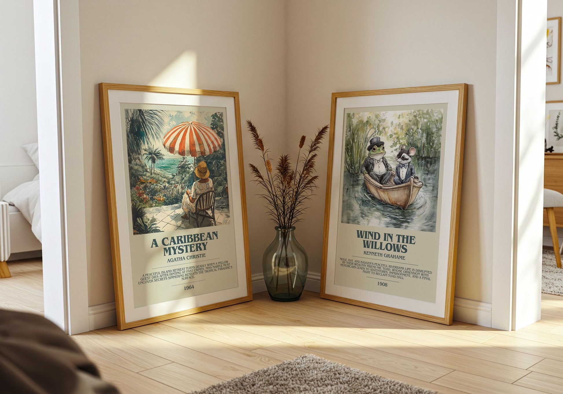 A Caribbean Mystery bookish poster paired in gallery wall – literary art prints