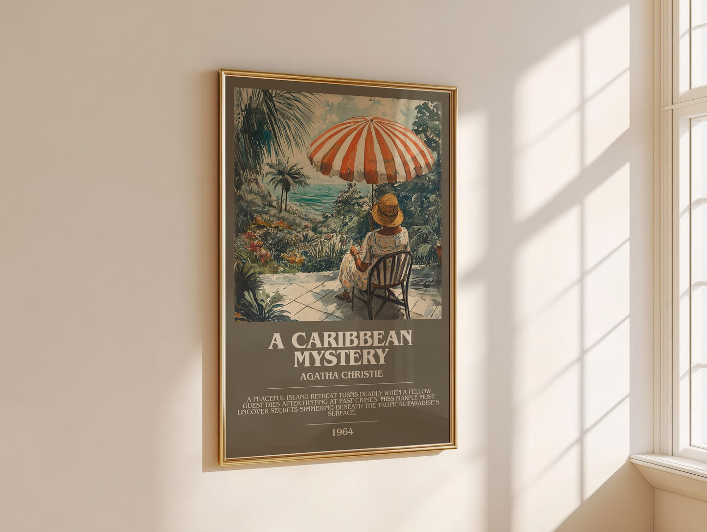 A Caribbean Mystery bookish book poster framed on wall – historical fiction wall art