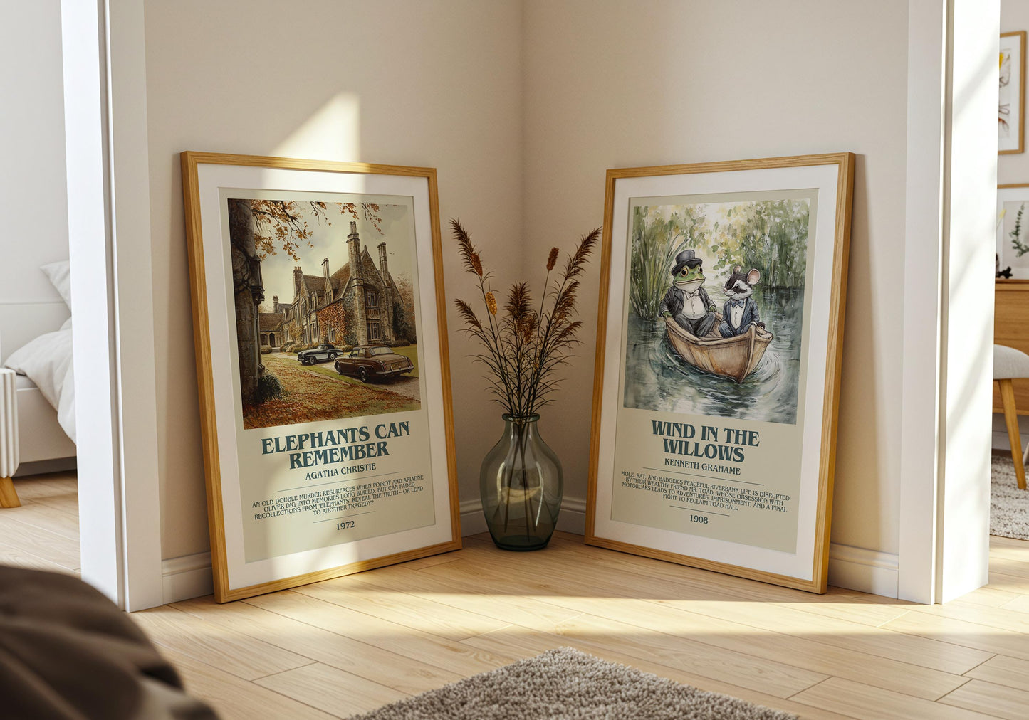 Elephants Can Remember bookish poster paired in gallery wall – literary art prints