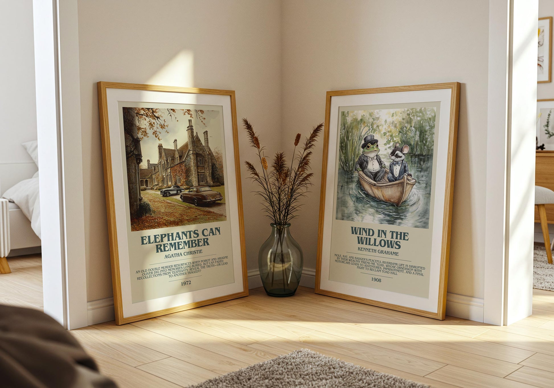 Elephants Can Remember bookish poster paired in gallery wall – literary art prints