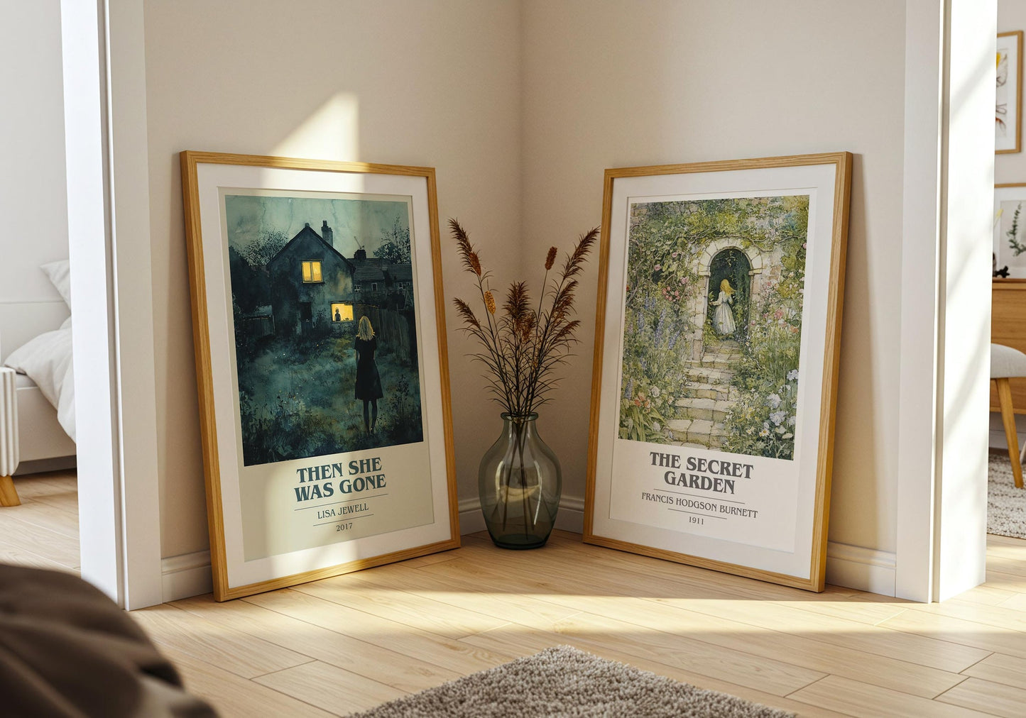 Then She Was Gone book cover poster paired in gallery wall – literary art prints