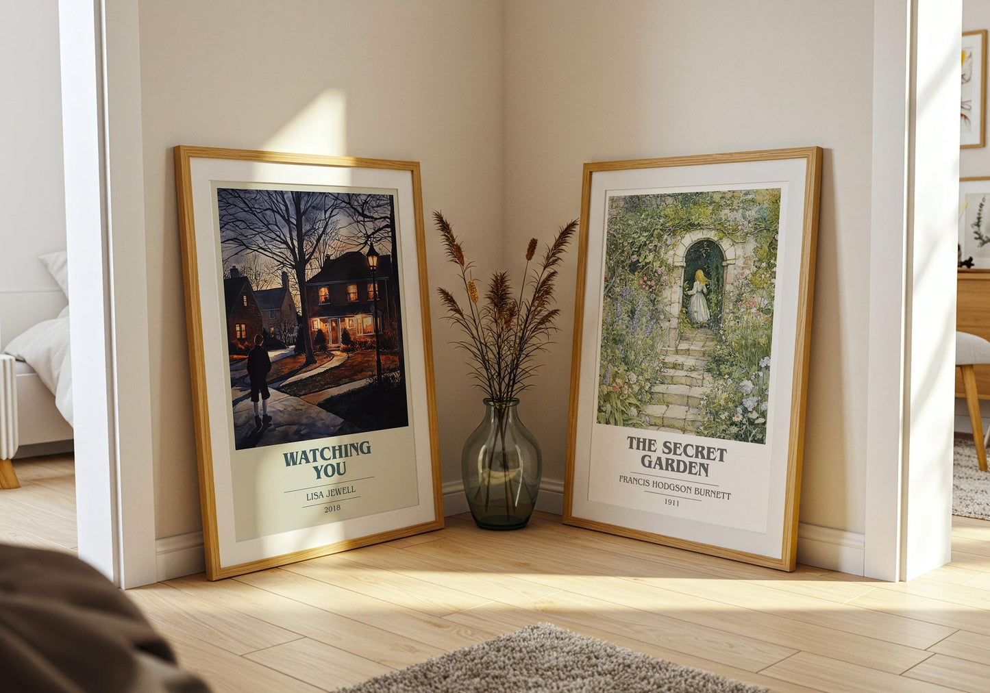 Watching You book cover poster paired in gallery wall – literary art prints