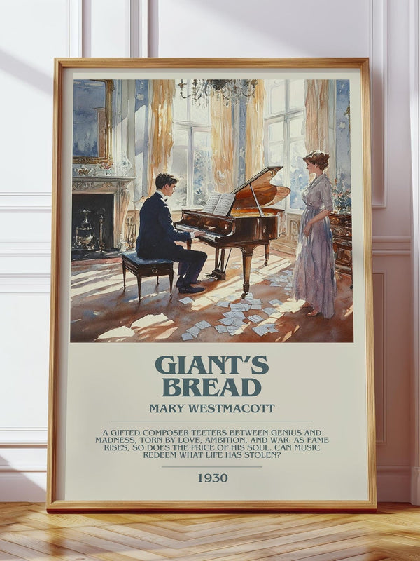 Giant’s Bread bookish print in frame leaning in hallway – romance wall art