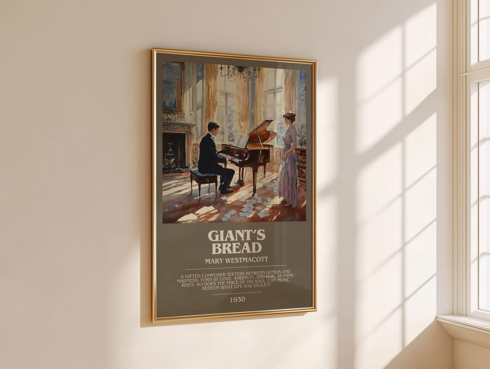 Giant’s Bread bookish book poster framed on wall – romance wall art